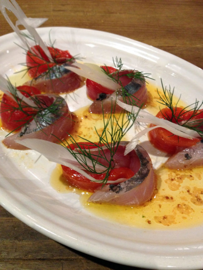 Marinated Tomatoes and Sashimi